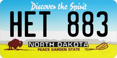 ND license plate HET883