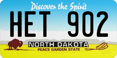 ND license plate HET902