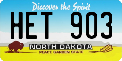 ND license plate HET903