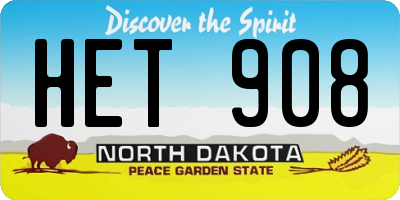 ND license plate HET908