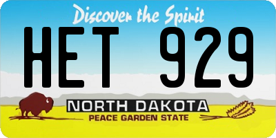 ND license plate HET929