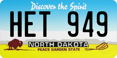 ND license plate HET949