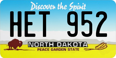 ND license plate HET952