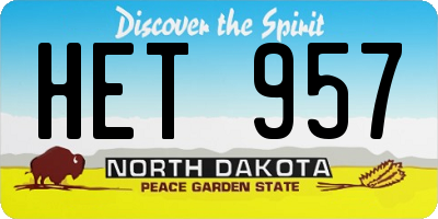 ND license plate HET957