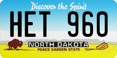 ND license plate HET960