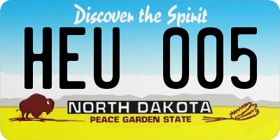 ND license plate HEU005