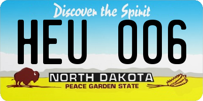 ND license plate HEU006
