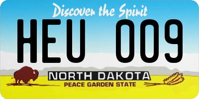 ND license plate HEU009