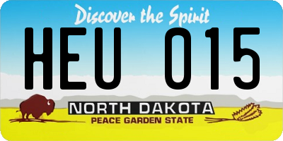 ND license plate HEU015