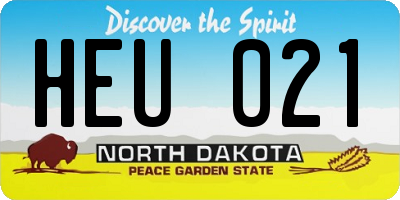 ND license plate HEU021