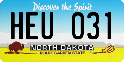 ND license plate HEU031