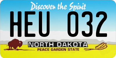 ND license plate HEU032