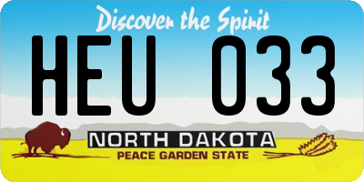 ND license plate HEU033