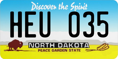 ND license plate HEU035