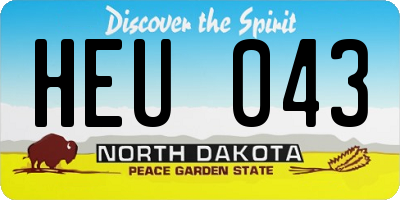 ND license plate HEU043