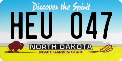 ND license plate HEU047