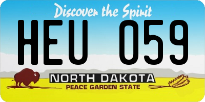 ND license plate HEU059