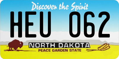 ND license plate HEU062