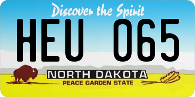 ND license plate HEU065