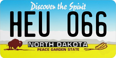 ND license plate HEU066
