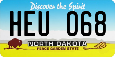 ND license plate HEU068