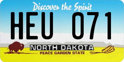 ND license plate HEU071