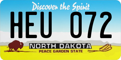 ND license plate HEU072