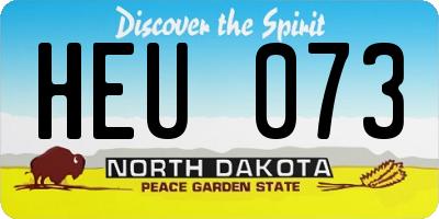 ND license plate HEU073