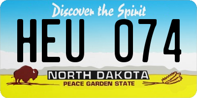 ND license plate HEU074