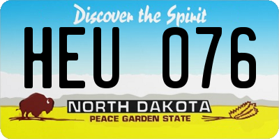 ND license plate HEU076