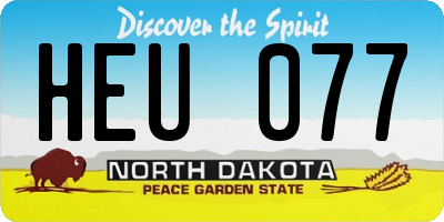 ND license plate HEU077