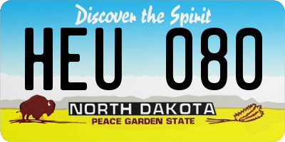 ND license plate HEU080