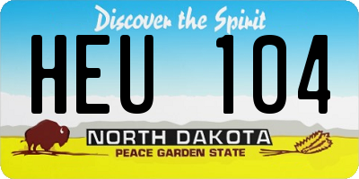 ND license plate HEU104