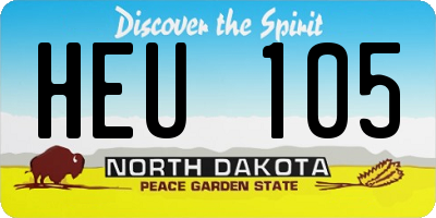 ND license plate HEU105