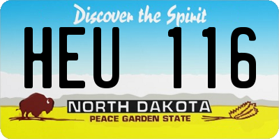 ND license plate HEU116