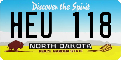ND license plate HEU118