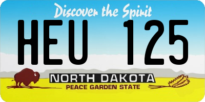 ND license plate HEU125