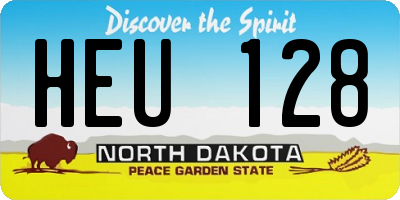 ND license plate HEU128