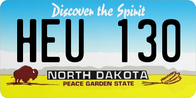 ND license plate HEU130