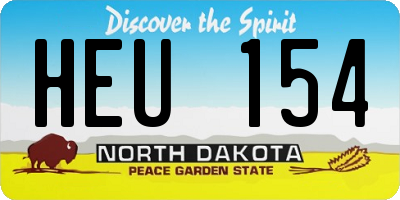 ND license plate HEU154