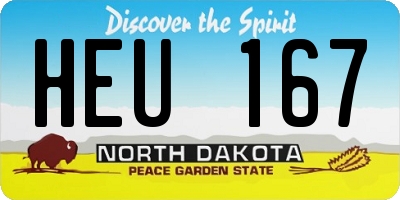 ND license plate HEU167