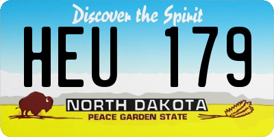 ND license plate HEU179