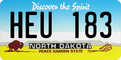 ND license plate HEU183