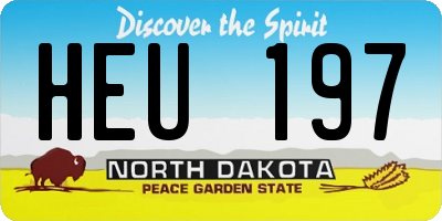 ND license plate HEU197