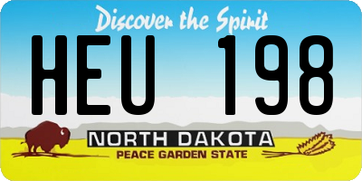 ND license plate HEU198