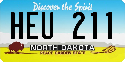 ND license plate HEU211