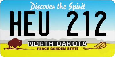 ND license plate HEU212