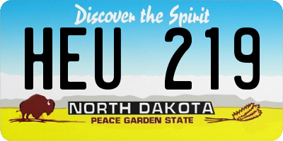 ND license plate HEU219