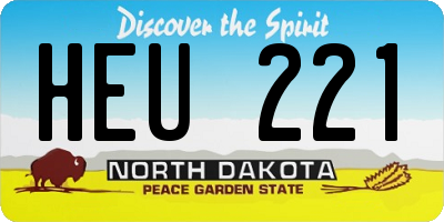 ND license plate HEU221