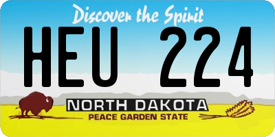 ND license plate HEU224